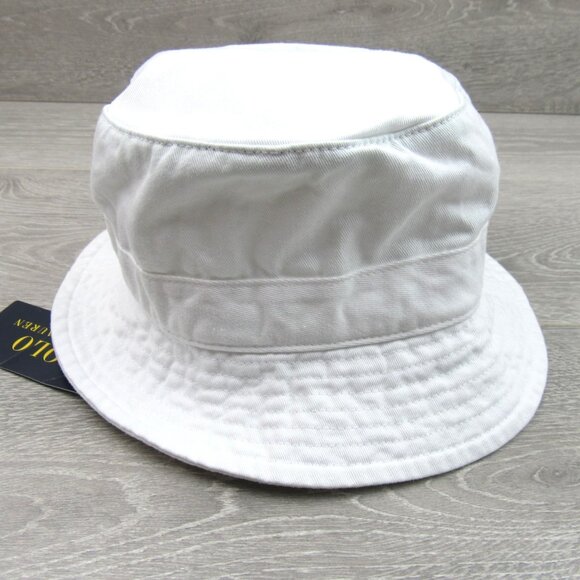 Polo Ralph Lauren Embroidered Bear Bucket Hat Adult Size S/M White NEW - Picture 5 of 11
